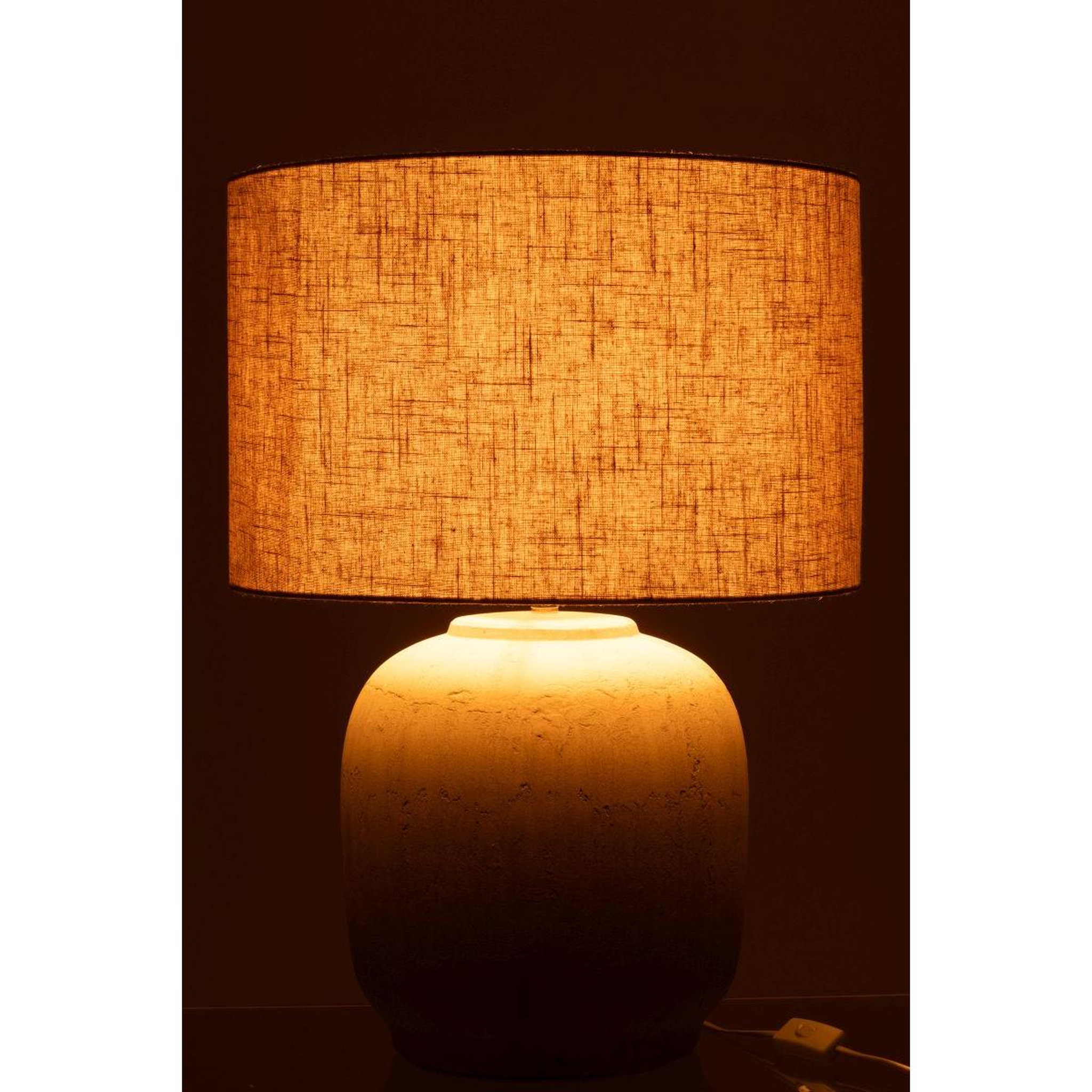 Voir la diapositive 3 : J-LINE Lampe à poser en terre cuite  mia  64cm beige