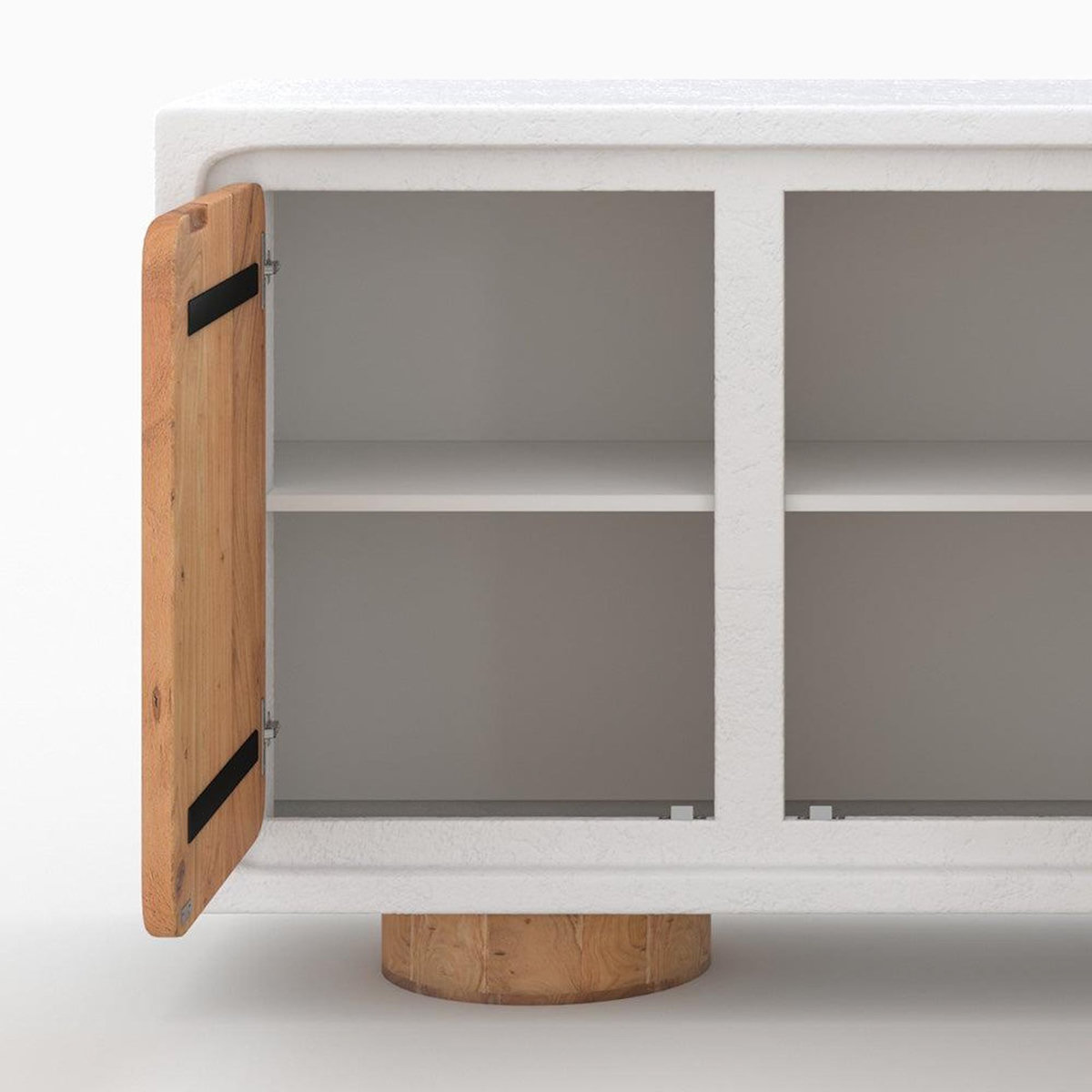 Rendez vous déco Buffet en béton blanc cassé et bois d'acacia-Eden