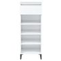 Voir la diapositive 5 : VIDAXL Etagere a chaussures Blanc brillant 40x36x105cm Bois ingenierie