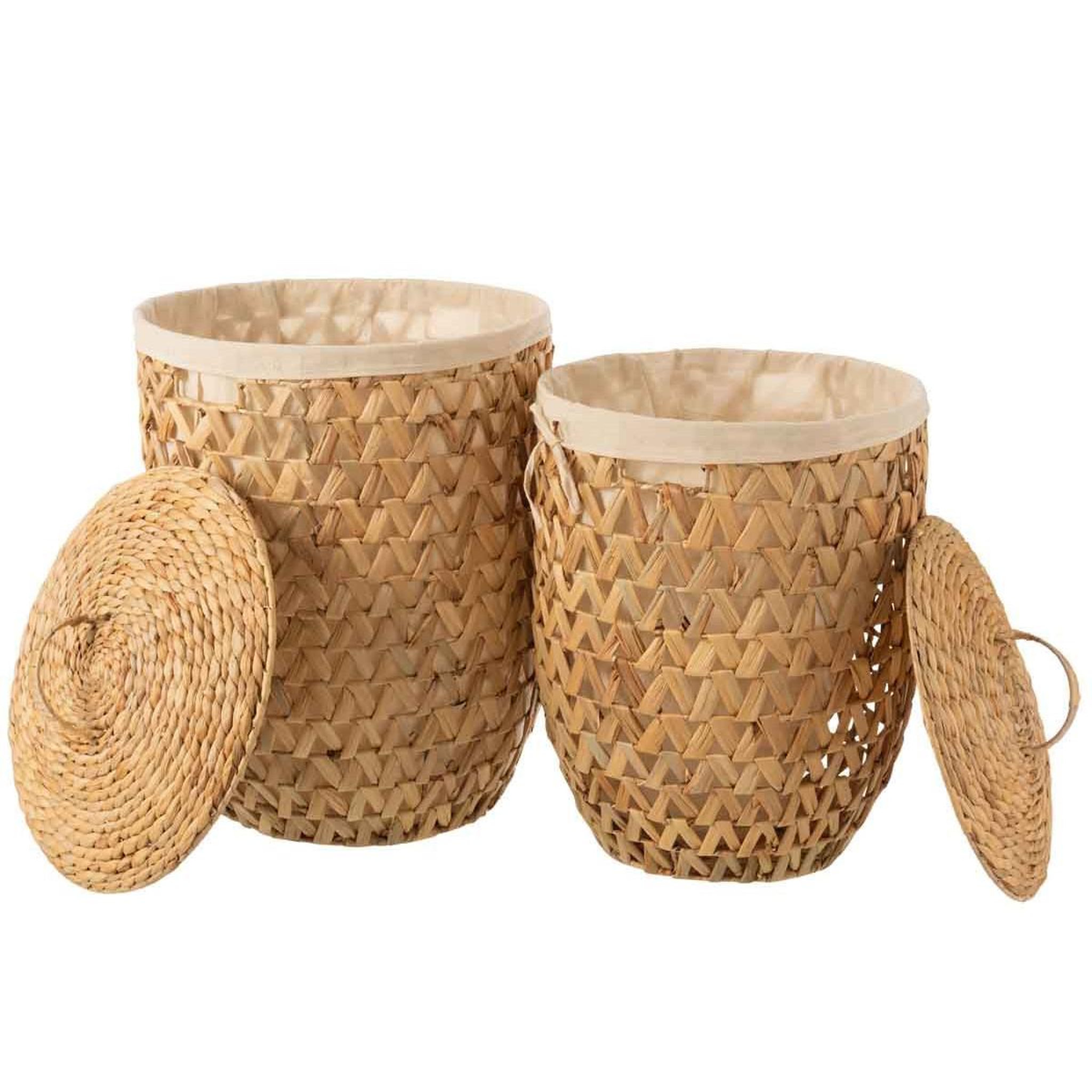 Voir la diapositive 2 : J-LINE Lot de 2 paniers à linge  vitoria  60cm naturel