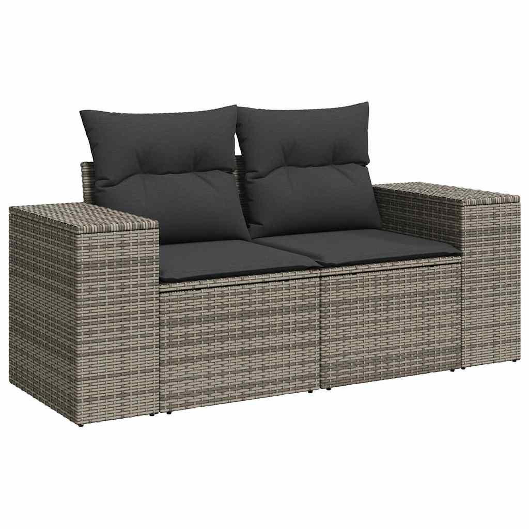 Voir la diapositive 3 : VIDAXL Salon de jardin 9 pcs avec coussins gris resine tressee