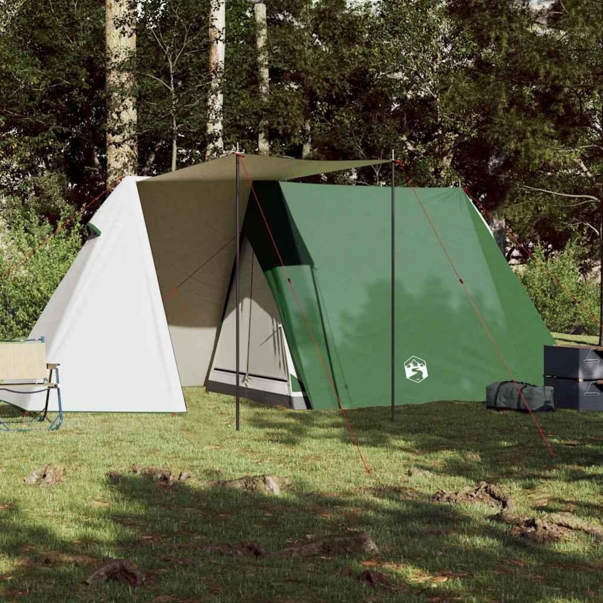 VIDAXL Tente de camping 3 personnes vert impermeable