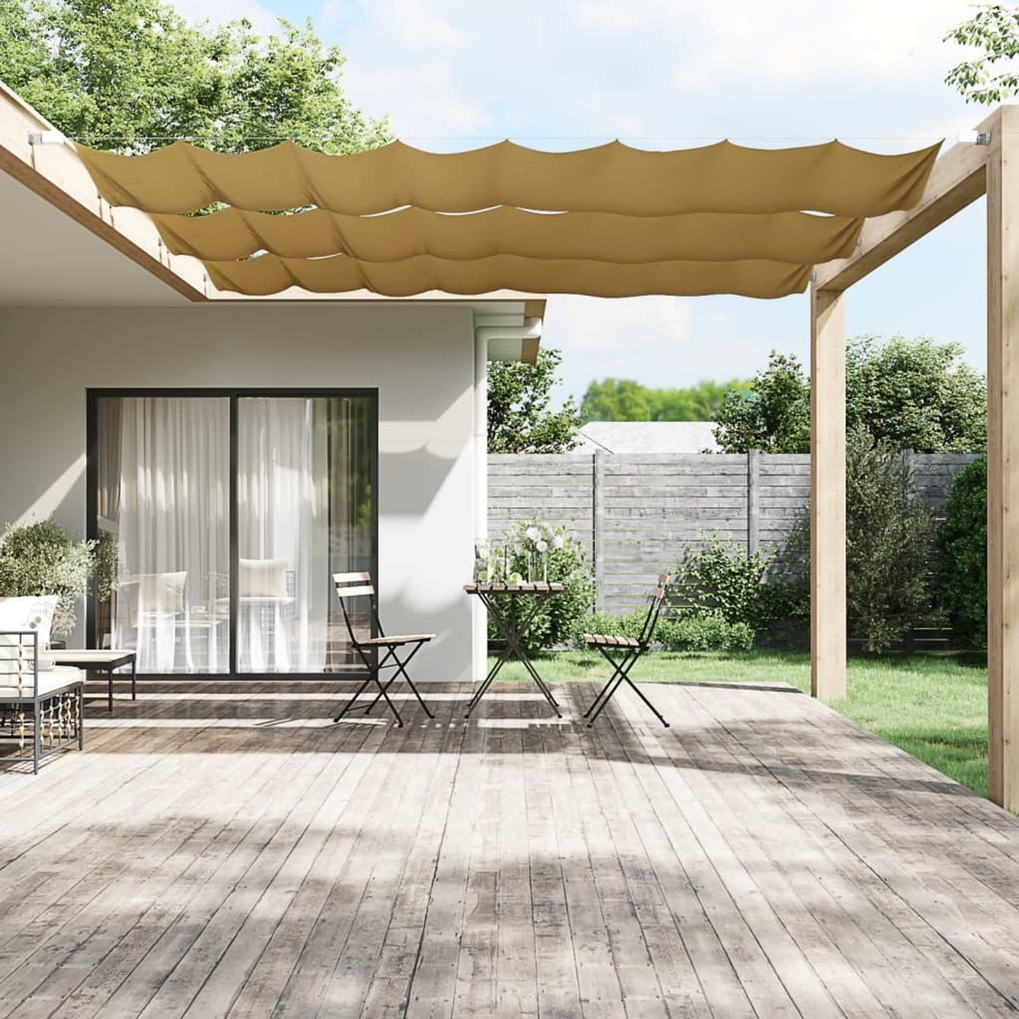 Voir la diapositive 1 : VIDAXL Auvent vertical Beige 60x1000 cm Tissu oxford