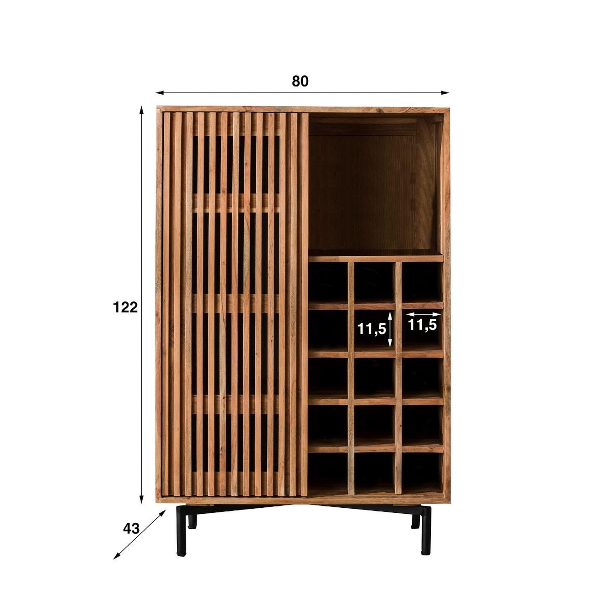 Voir la diapositive 5 : JLC KREATION Armoire à vin en bois massif DELIS