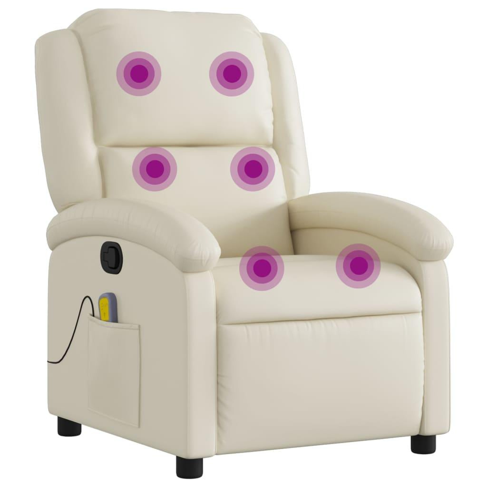 Voir la diapositive 2 : VIDAXL Fauteuil inclinable de massage Creme Similicuir