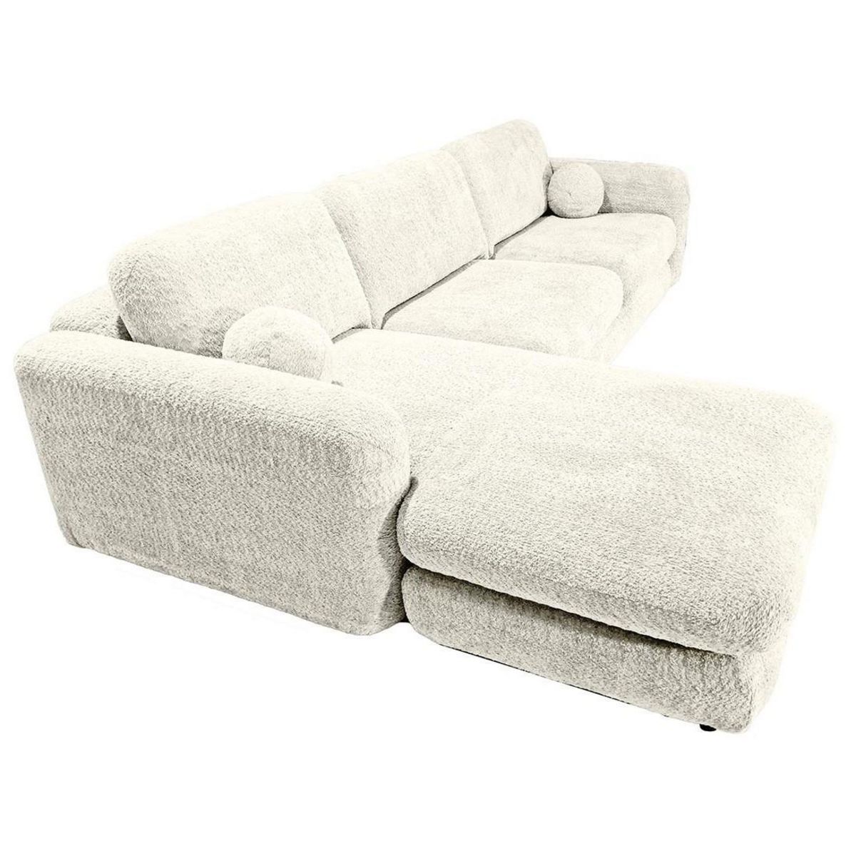 LISA DESIGN Rachel - canapé d'angle gauche 4 places en tissu bouclette