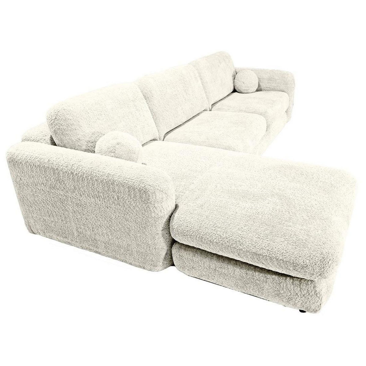 LISA DESIGN Rachel - canapé d'angle gauche 4 places en tissu bouclette