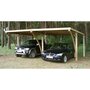 Carport bois traité autoclave 2 voitures - Toit plat - 29,53 m² - CHOMES
