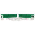 VIDAXL Salon de jardin palette 6 pcs et coussins Pin impregne de blanc