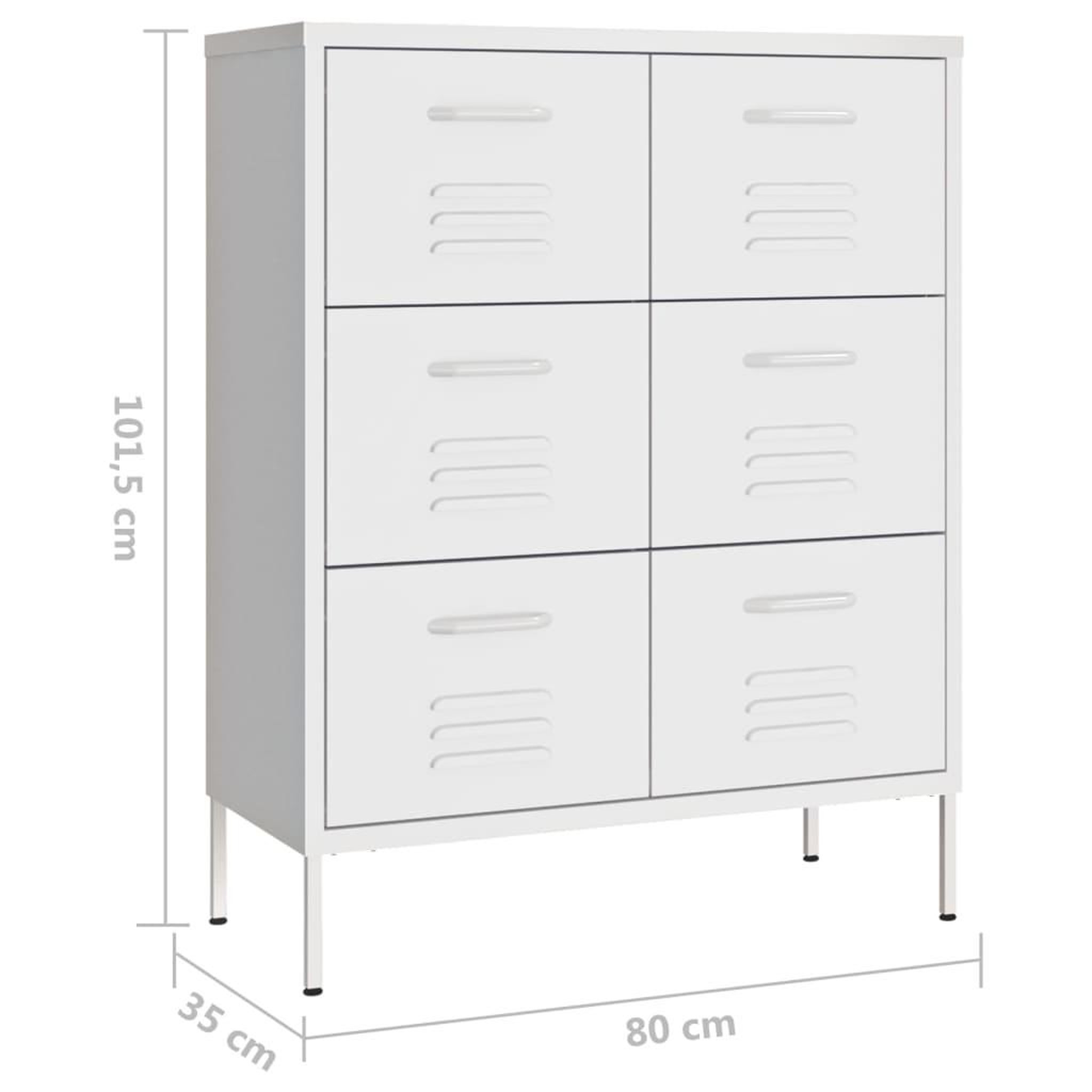 Voir la diapositive 6 : VIDAXL Armoire a tiroirs Blanc 80x35x101,5 cm Acier