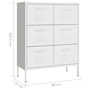 Voir la diapositive 6 : VIDAXL Armoire a tiroirs Blanc 80x35x101,5 cm Acier