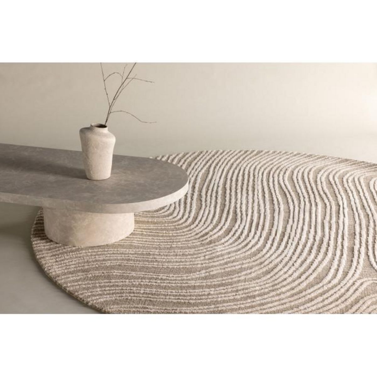 Paris Prix Tapis Déco Rond  Melle  200cm Beige