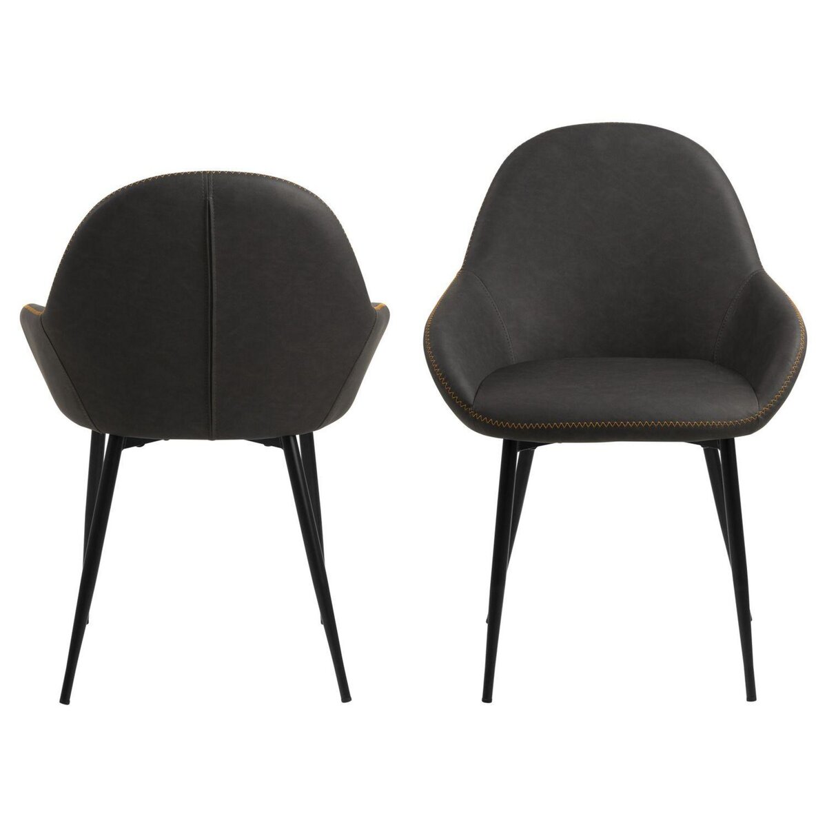 TOILINUX Lot de 2 Chaises de salle à manger Candice avec accoudoirs