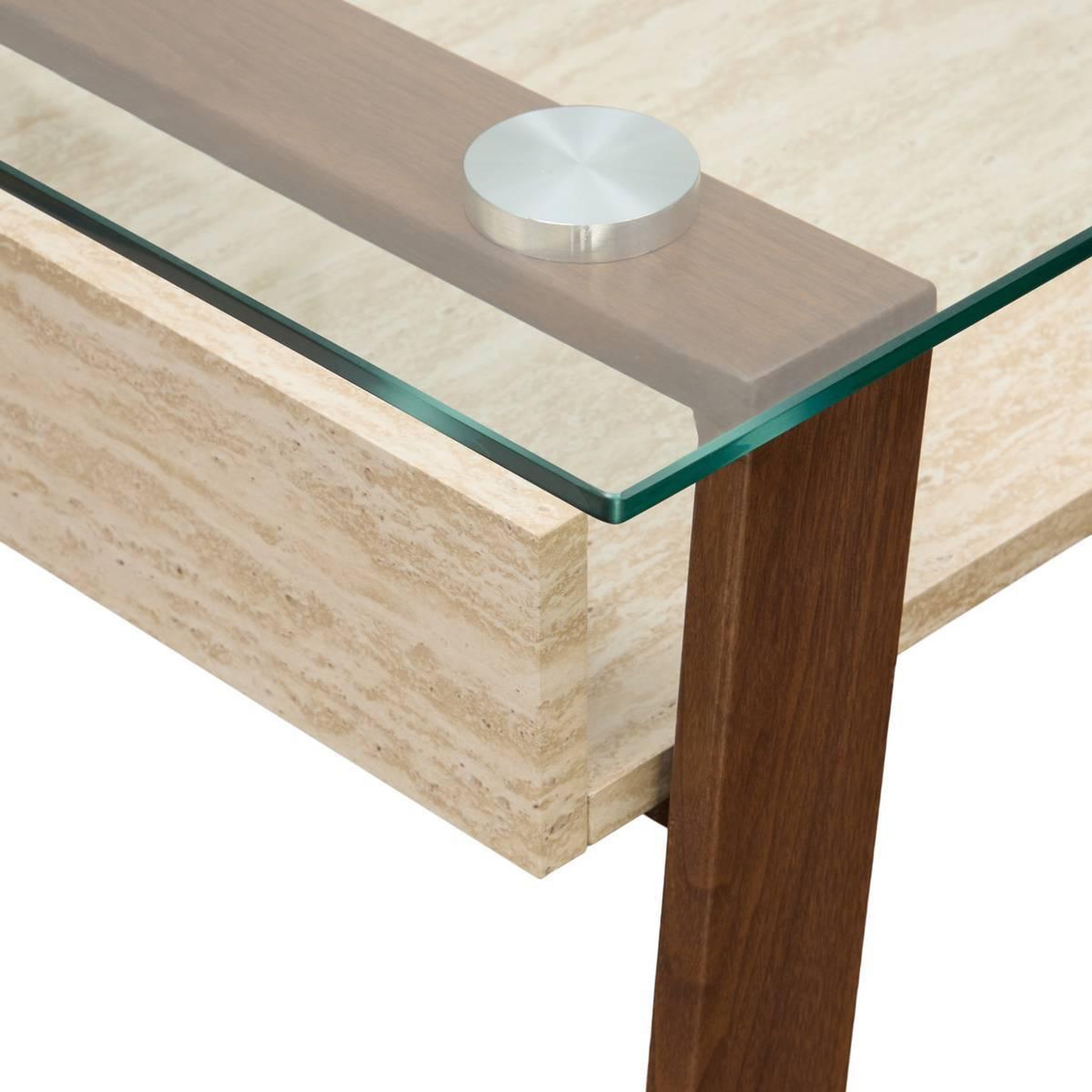 Voir la diapositive 2 : ATMOSPHERA Bureau en Verre  Ariro  110cm Beige