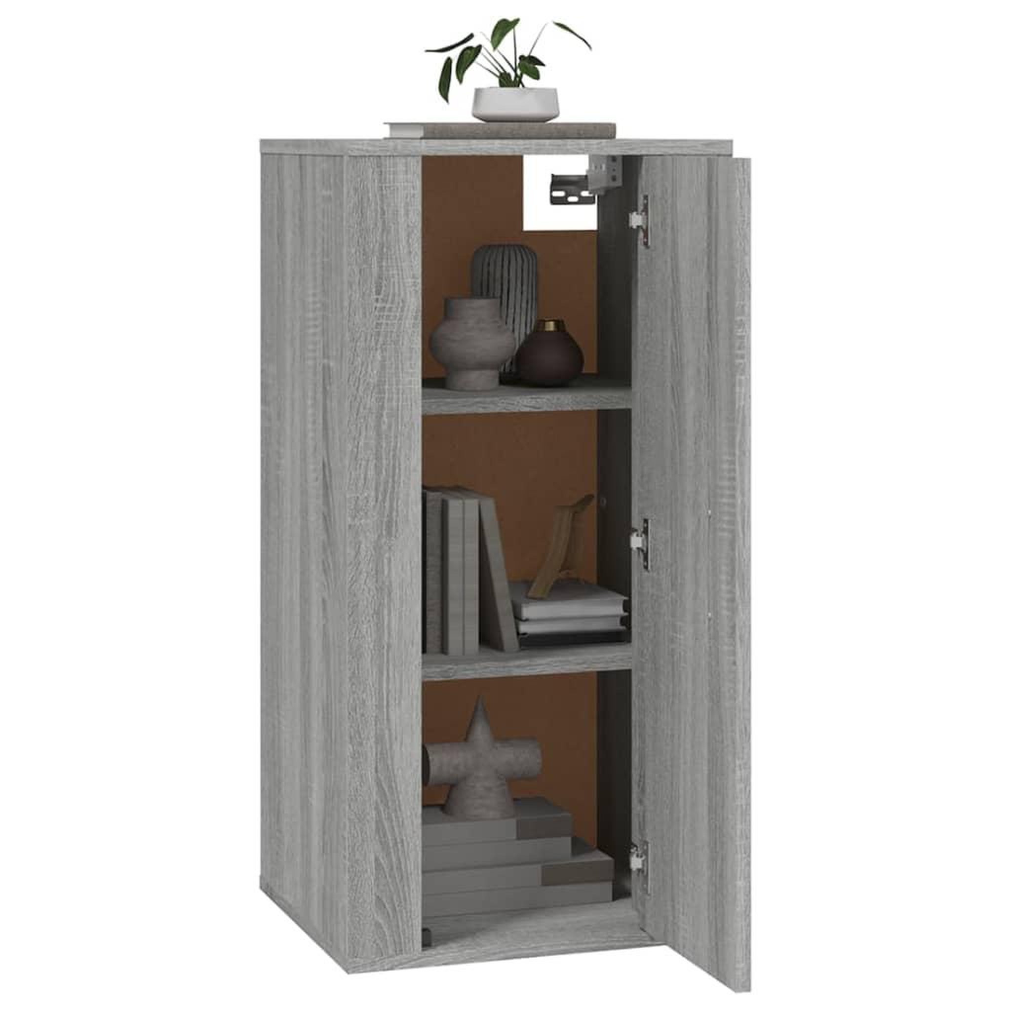 Voir la diapositive 3 : VIDAXL Meuble TV mural Sonoma gris 40x34,5x80 cm
