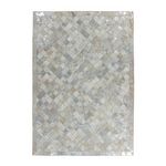 Paris Prix Tapis en Cuir Effet Mosaïque  Lavish  Gris & Argent. Coloris disponibles : Gris
