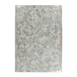 Paris Prix Tapis en Cuir Effet Mosaïque  Lavish  Gris & Argent. Coloris disponibles : Gris