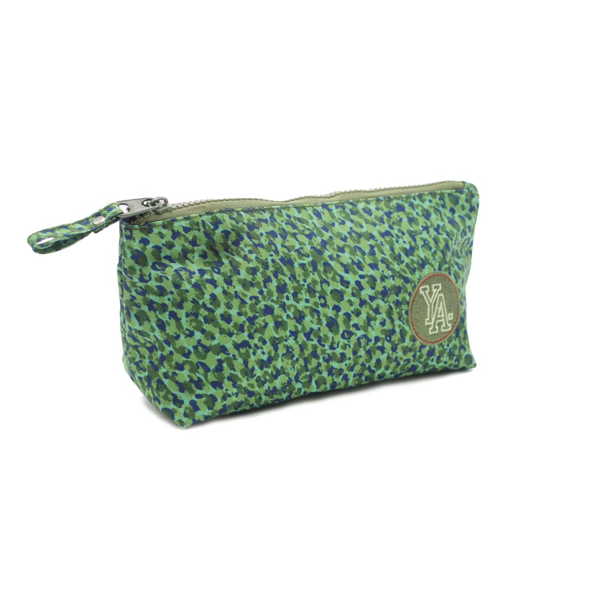 YOUNG'S ATTITUDE Trousse triangle verte motif léopard 