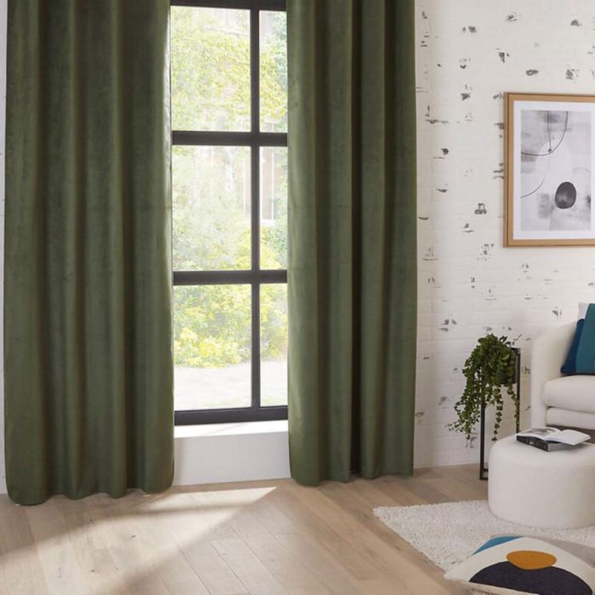 ATMOSPHERA Rideau Occultant à Œillets  Thea  140x260cm Kaki