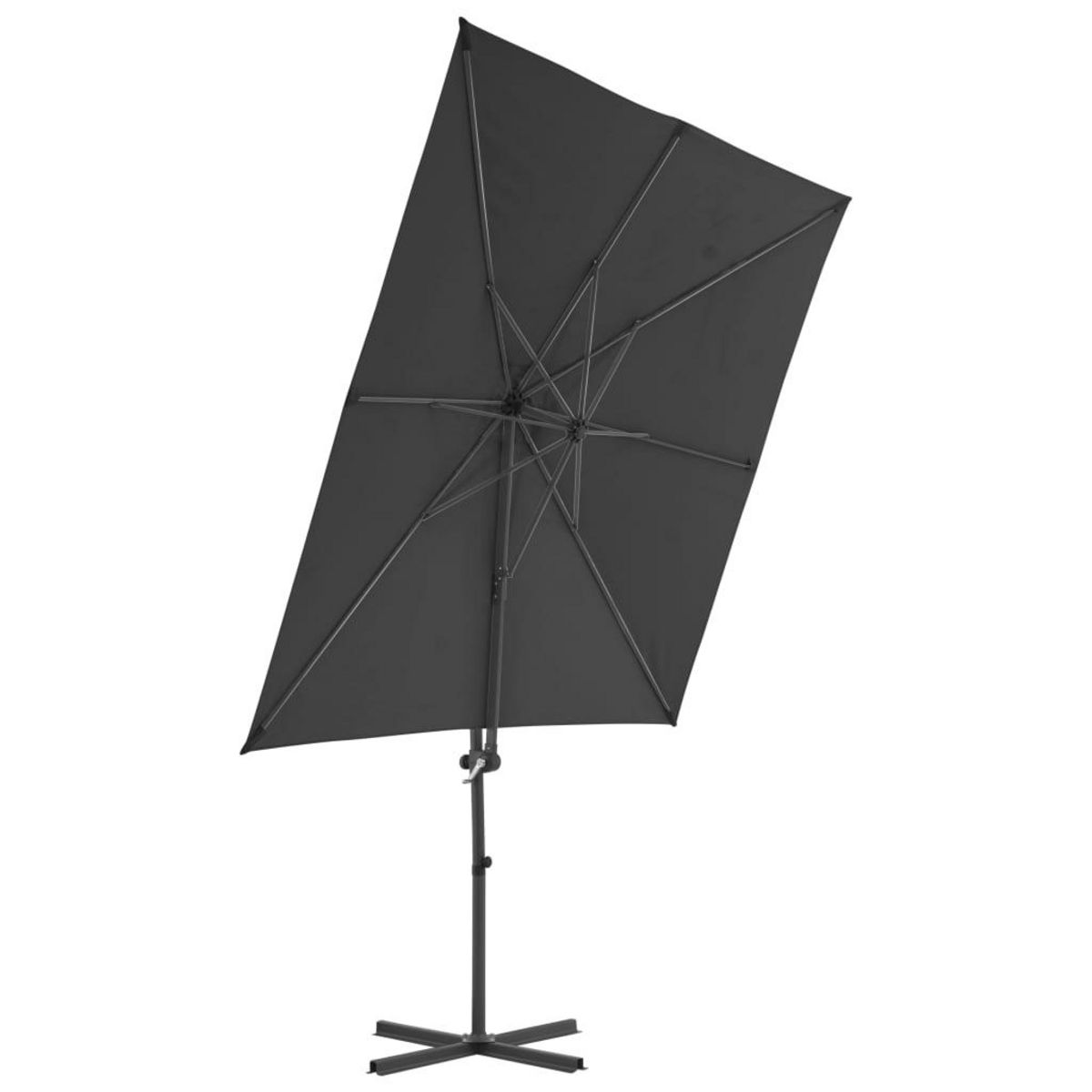 VIDAXL Parasol de jardin en porte-a-faux avec mat en acier anthracite
