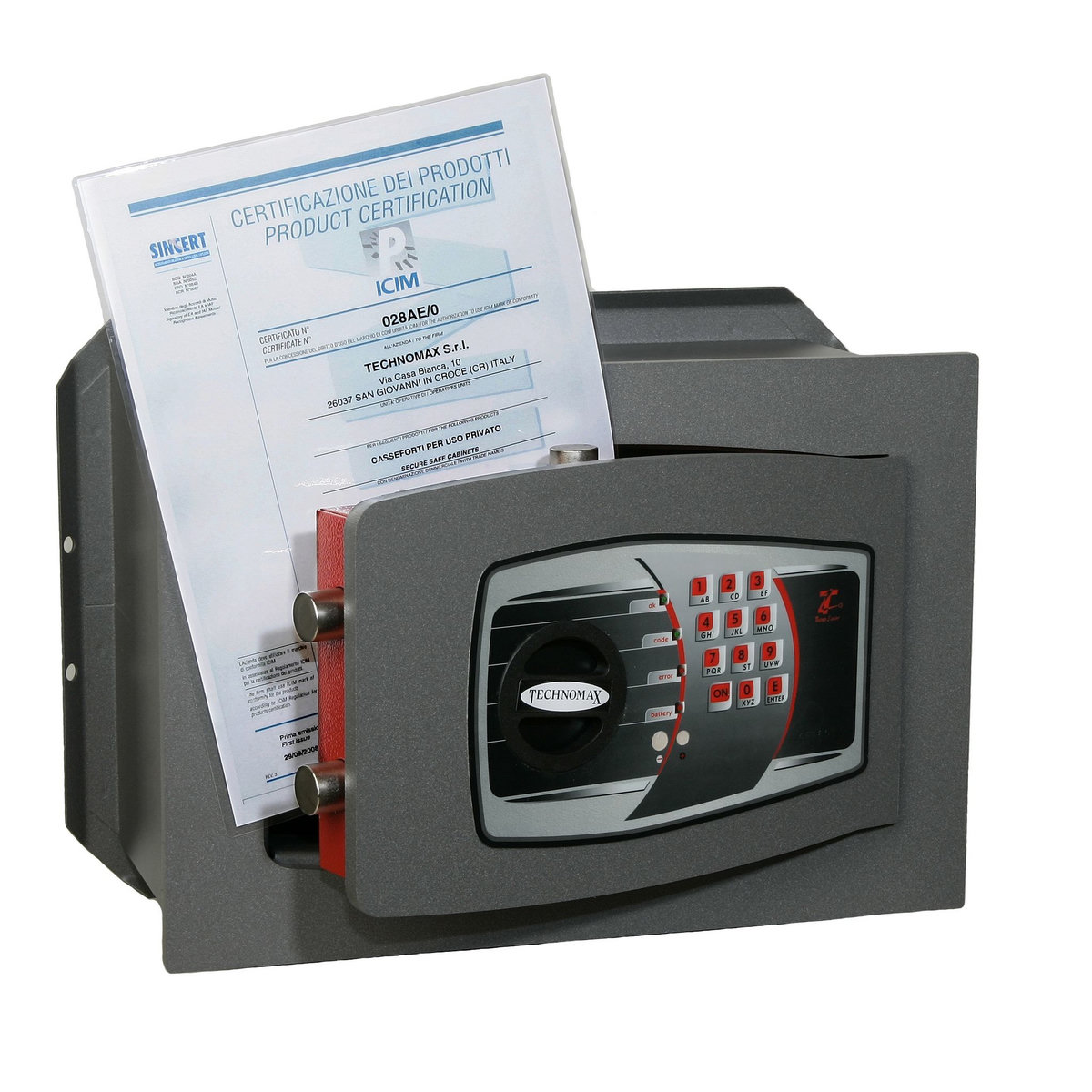 TECHNOMAX Coffre fort à emmurer à code - Combinaison électronique digitale