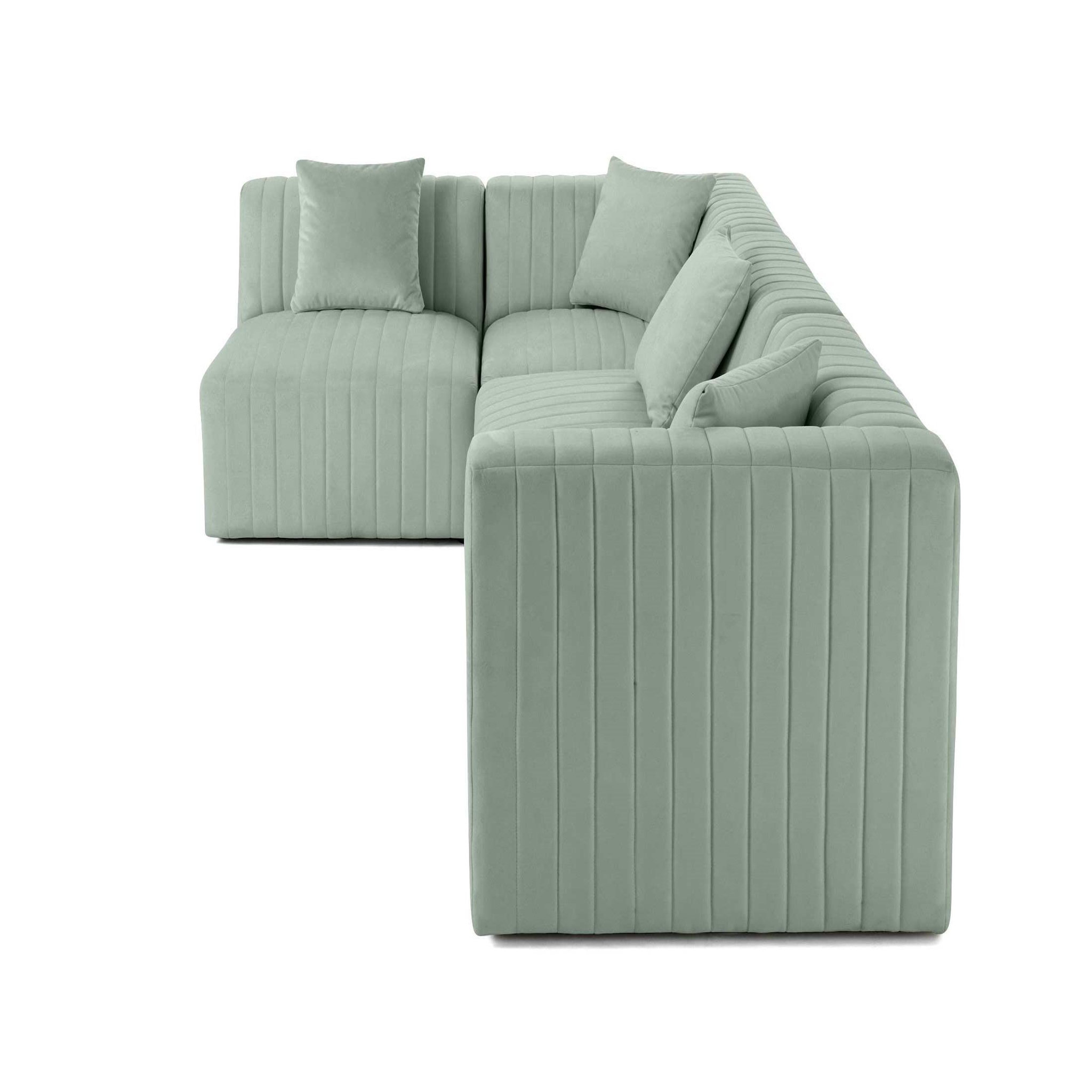 Voir la diapositive 5 : BEST MOBILIER Nova - canapé modulable d'angle gauche - 5 places - en velours