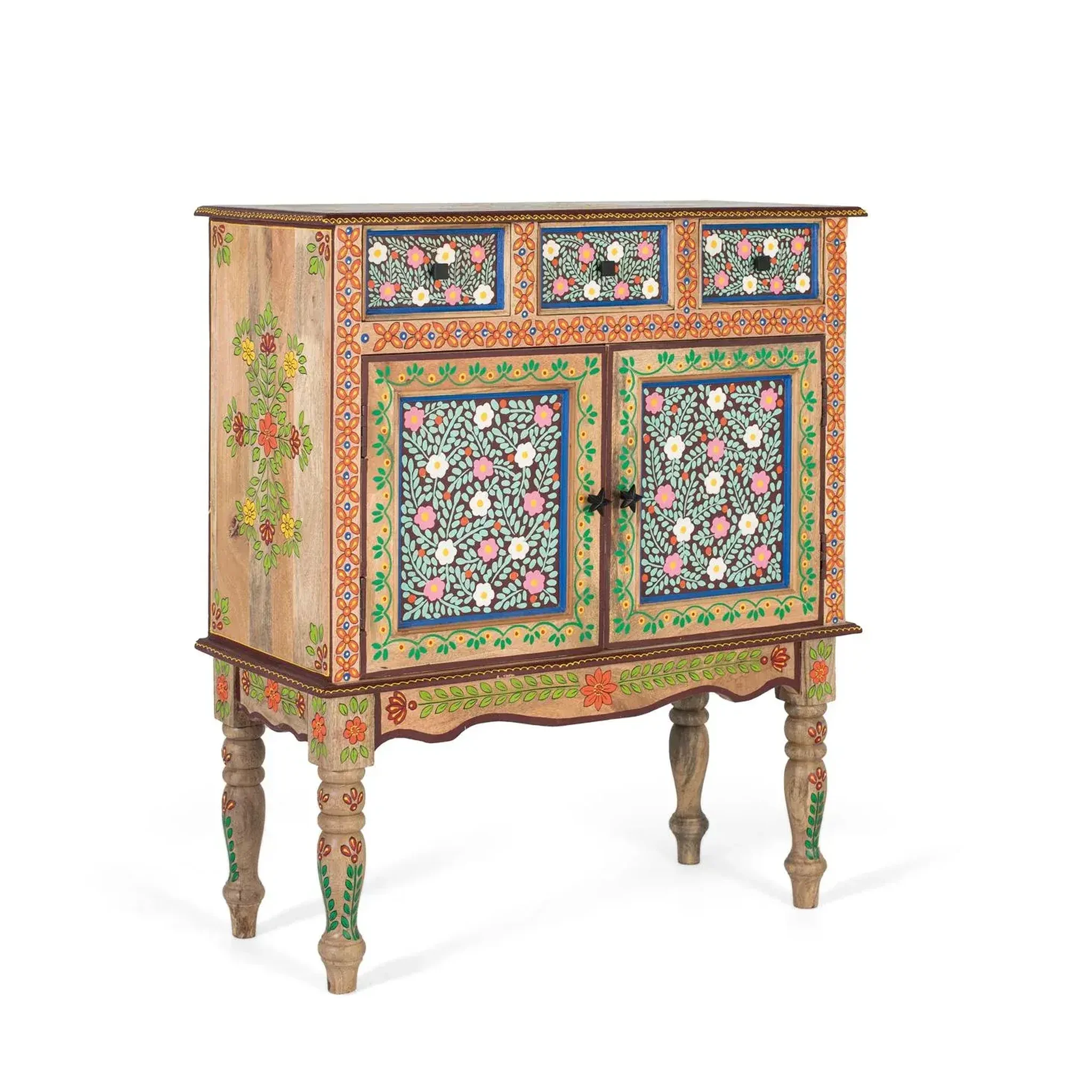 Voir la diapositive 2 : GINER Y COLOMER SL Commode en bois de manguier 90 cm style artisanal ethnique