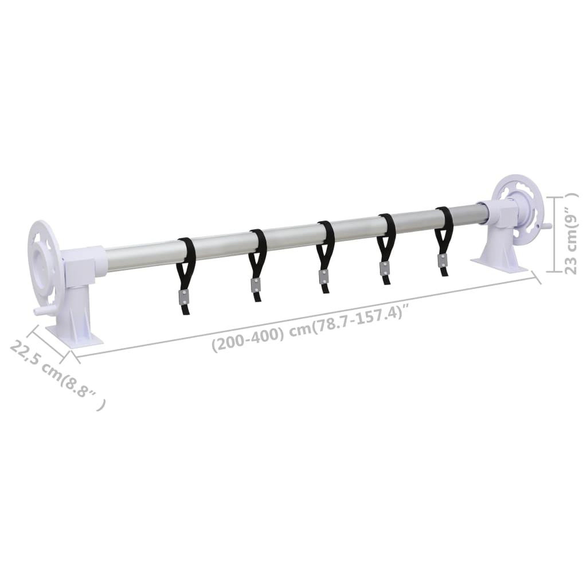 Voir la diapositive 6 : VIDAXL Rouleau de couverture de piscine avec base en plastique