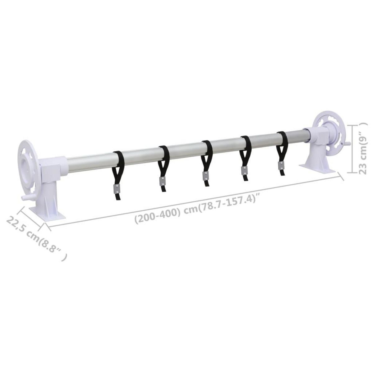 VIDAXL Rouleau de couverture de piscine avec base en plastique