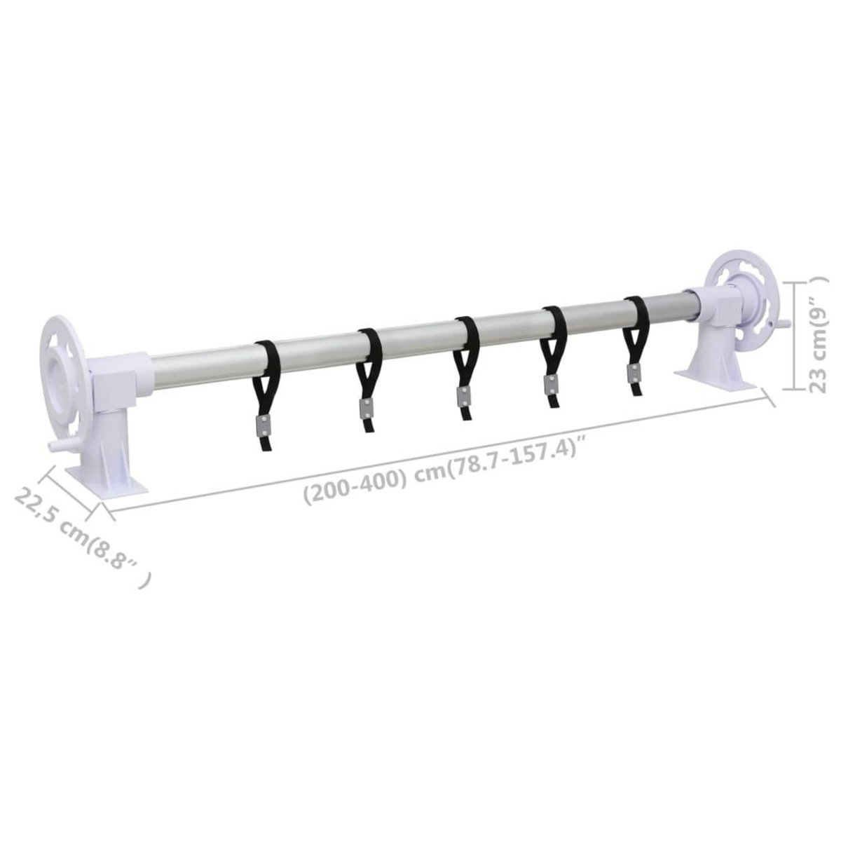 VIDAXL Rouleau de couverture de piscine avec base en plastique