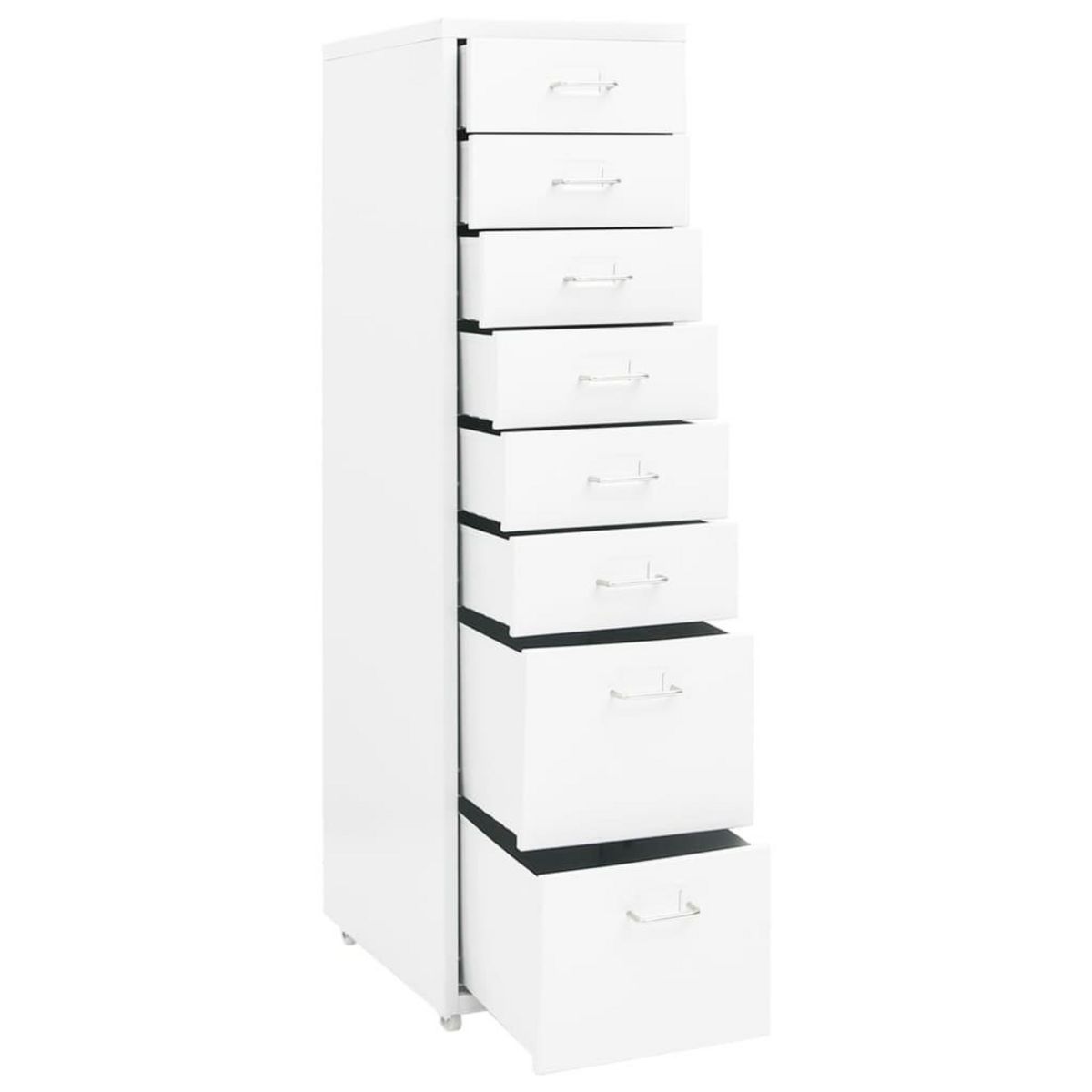 VIDAXL Classeur mobile Blanc 28x41x109 cm Metal