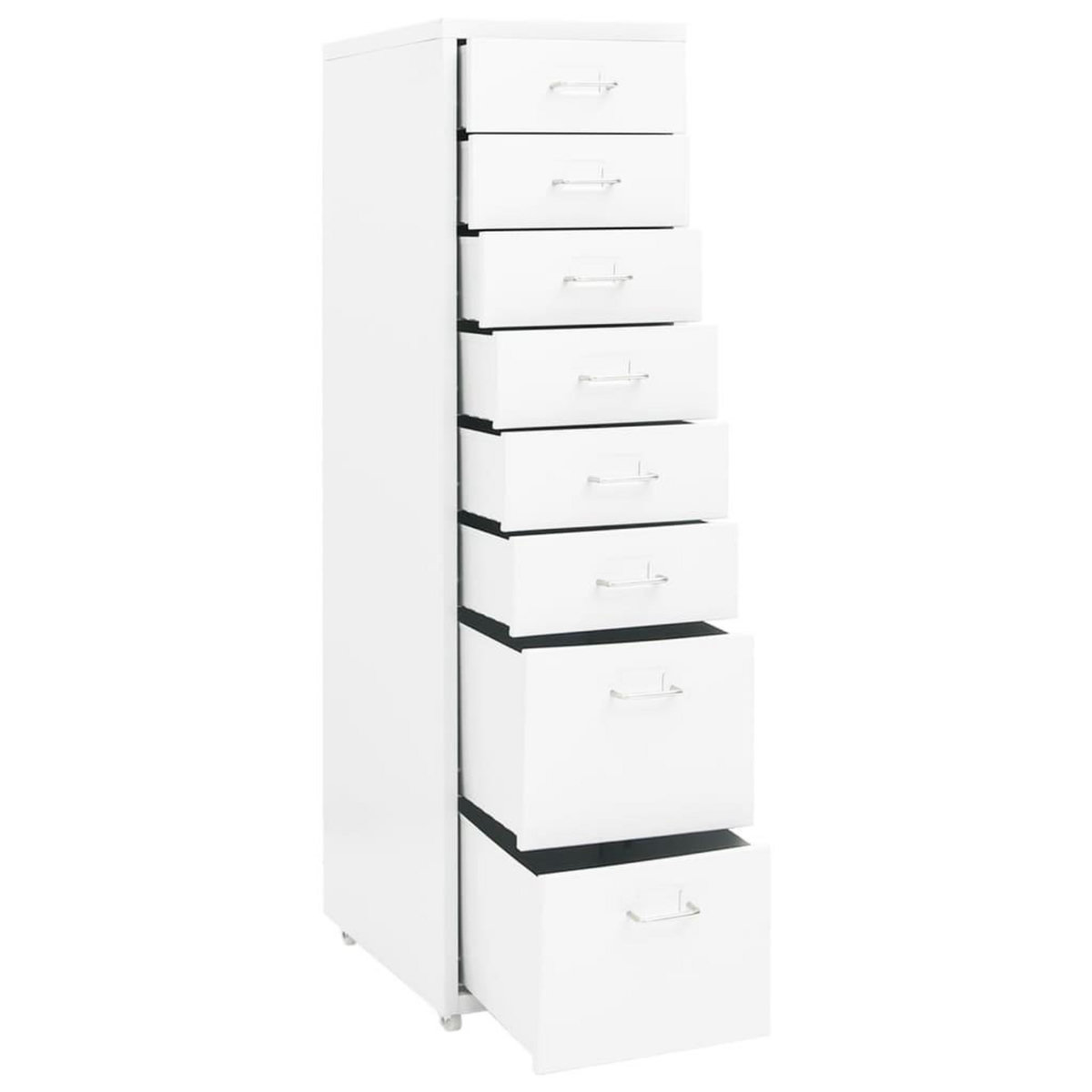VIDAXL Classeur mobile Blanc 28x41x109 cm Metal
