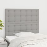 VIDAXL Tetes de lit 2 pcs Gris clair 90x5x78/88 cm Tissu