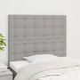 Voir la diapositive 1 : VIDAXL Tetes de lit 2 pcs Gris clair 90x5x78/88 cm Tissu