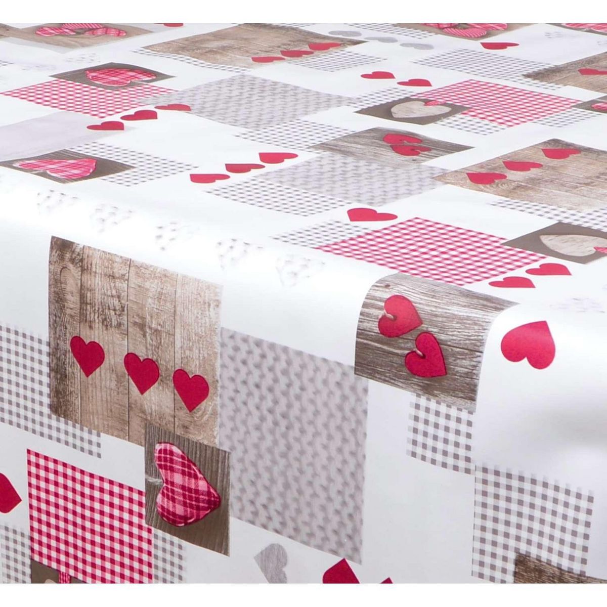 HABITABLE Nappe en toile cirée rectangulaire Aspen - 140 x 250 cm - Rouge