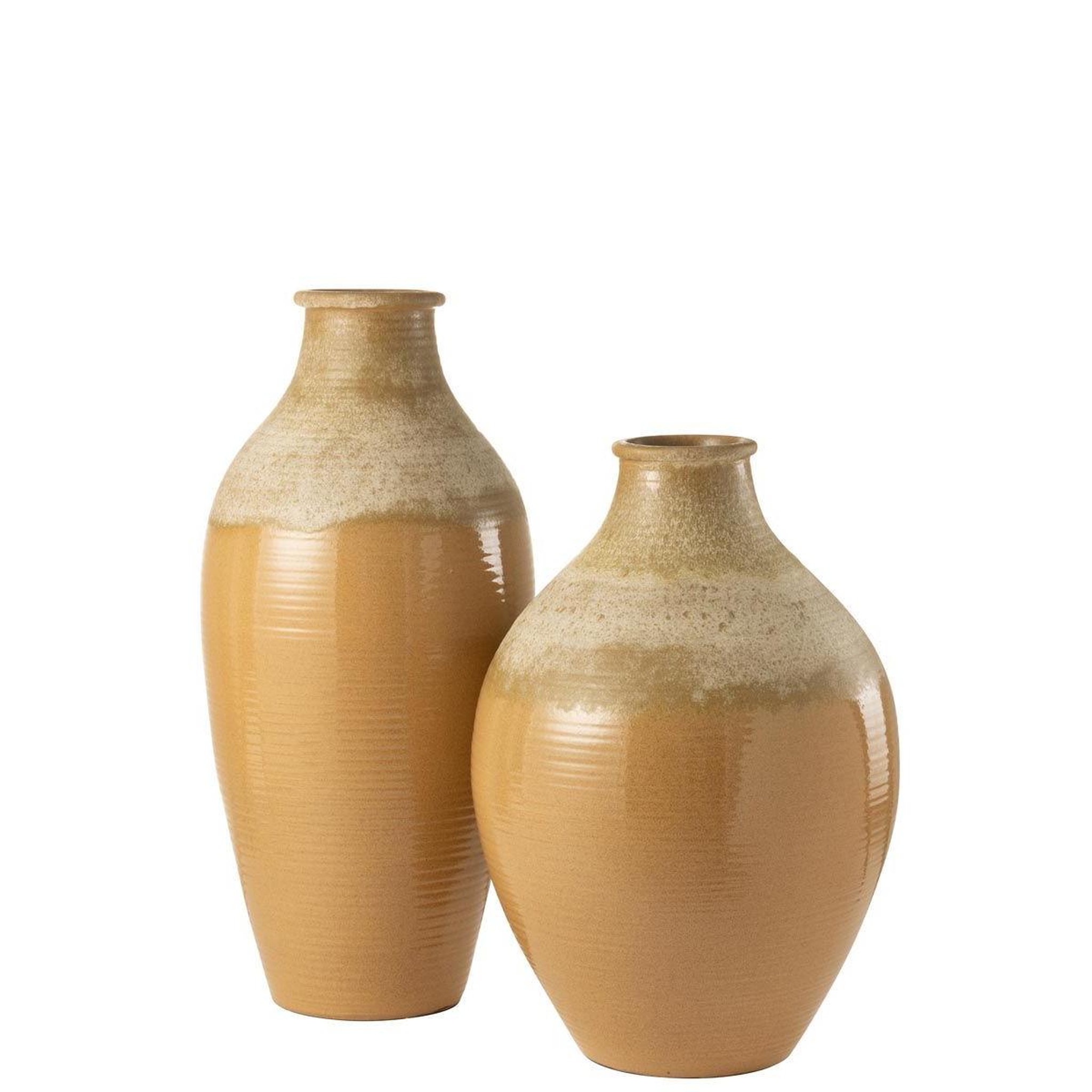 Voir la diapositive 3 : J-LINE Vase design  camel envoutant  83cm brun clair