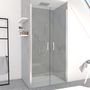 Voir la diapositive 1 : Aurlane Porte de douche pivotante Saloon Chromé - 80 x 200