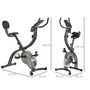 Voir la diapositive 3 : HOMCOM Vélo d'appartement pliable selle réglable dossier guidon ergonomique écran LCD multifonction bandes résistance acier gris noir