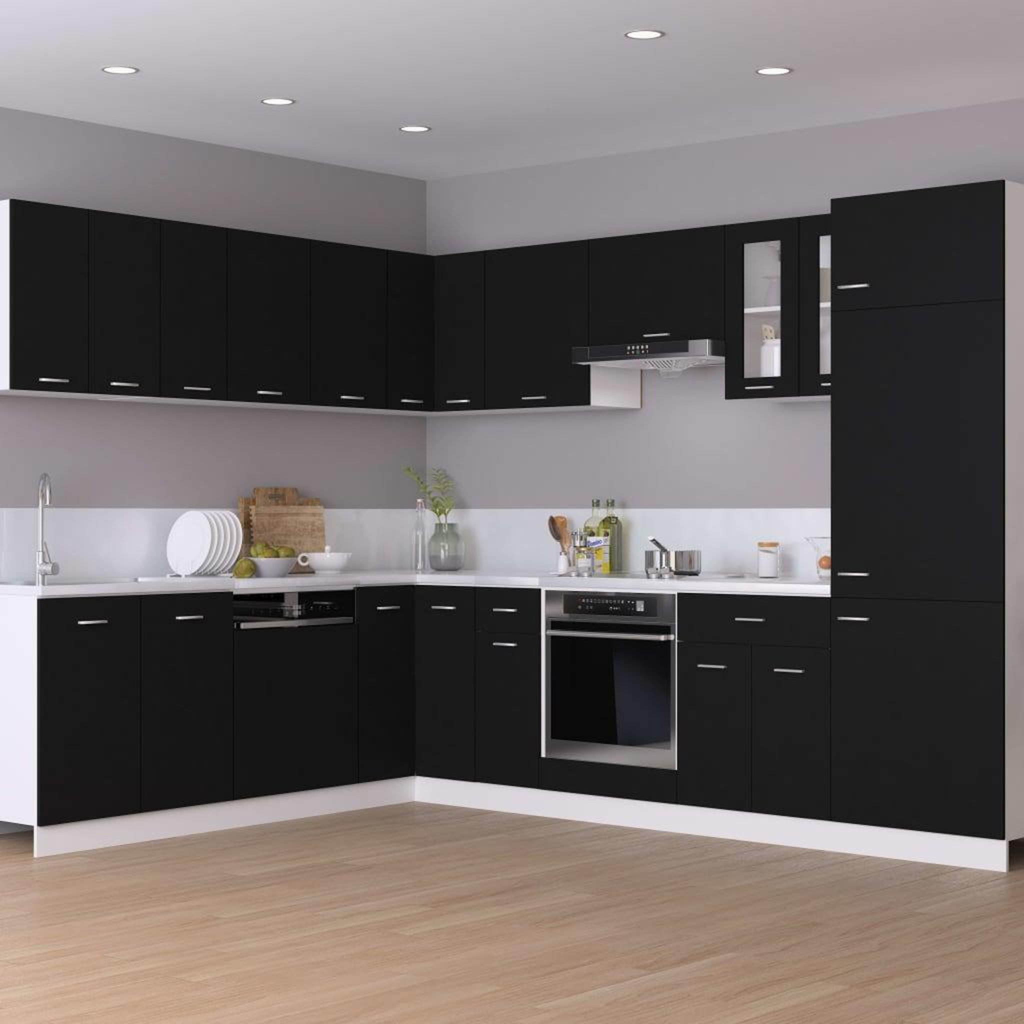 Voir la diapositive 3 : VIDAXL Armoires suspendues 2 pcs Noir 50x31x60 cm Bois d'ingenierie