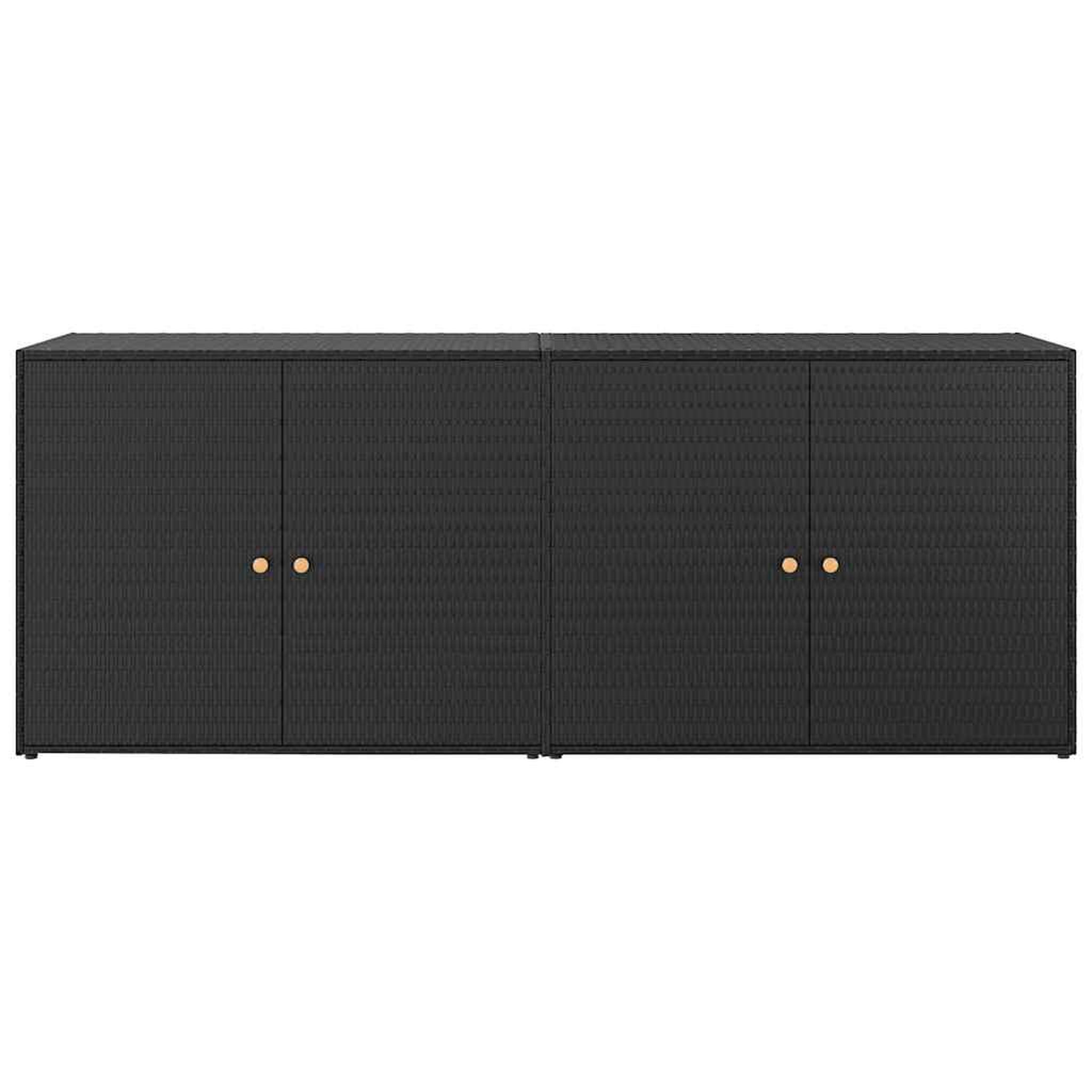 Voir la diapositive 4 : VIDAXL Armoire de rangement jardin Noir 198x55,5x80 cm Resine tressee
