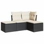Voir la diapositive 2 : VIDAXL Salon de jardin 4 pcs avec coussins noir resine tressee