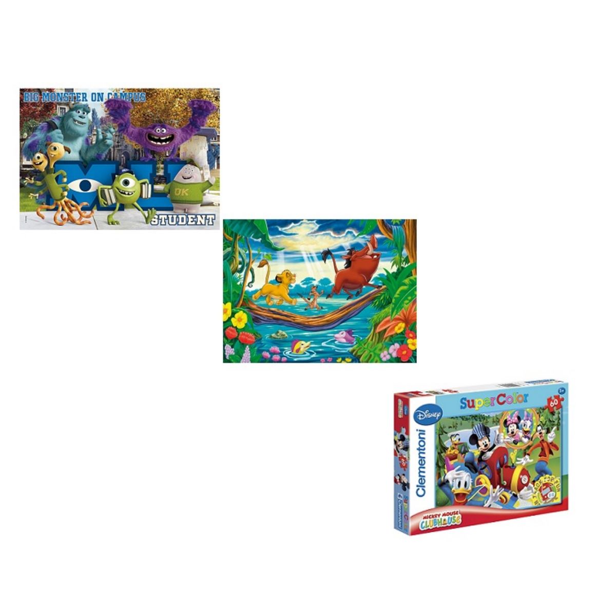 CLEMENTONI Lot 3 puzzles 60 pièces