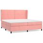 Voir la diapositive 2 : VIDAXL Sommier a lattes de lit avec matelas Rose 200x200 cm Velours