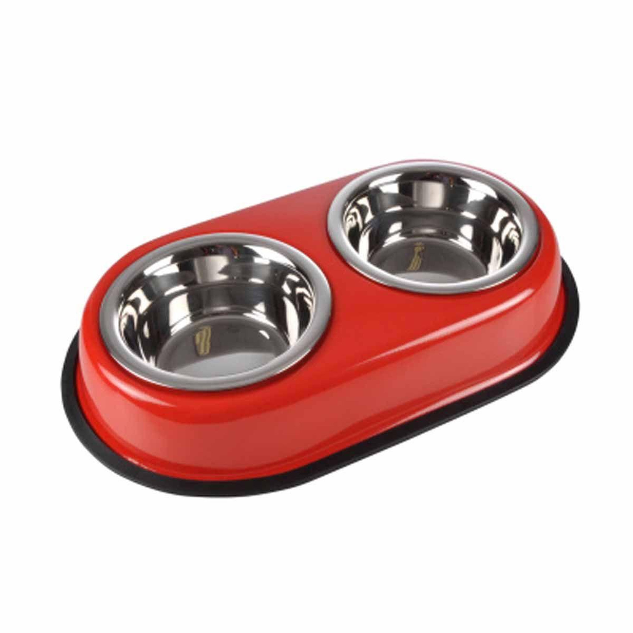 LOVE STORY Gamelle pour Chien & Chat  Double  35cm Rouge