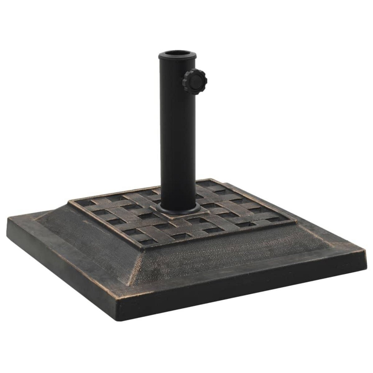 VIDAXL Socle carre de parasol Polyresine 12 kg Bronze