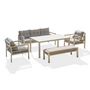 Voir la diapositive 1 : DCB GARDEN Salon de jardin - 7 places - Aluminium - blanc - CAYENNE S3
