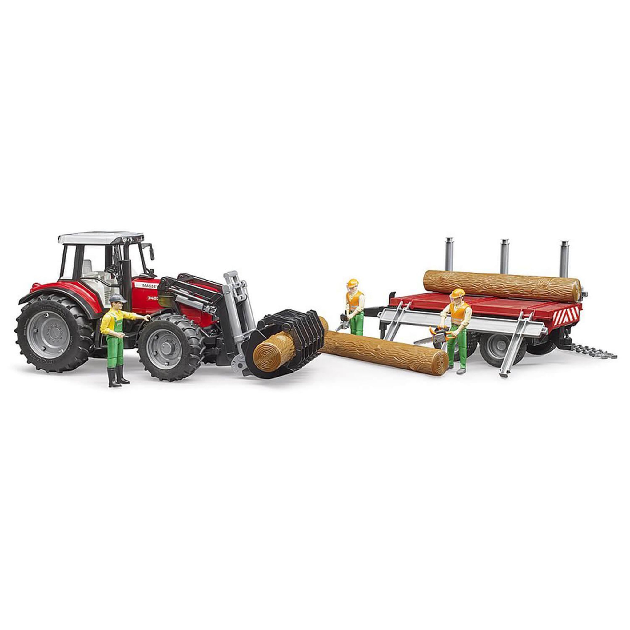 Voir la diapositive 3 : Bruder Tracteur Bruder Massey Ferguson 7480 rouge, noir et argent