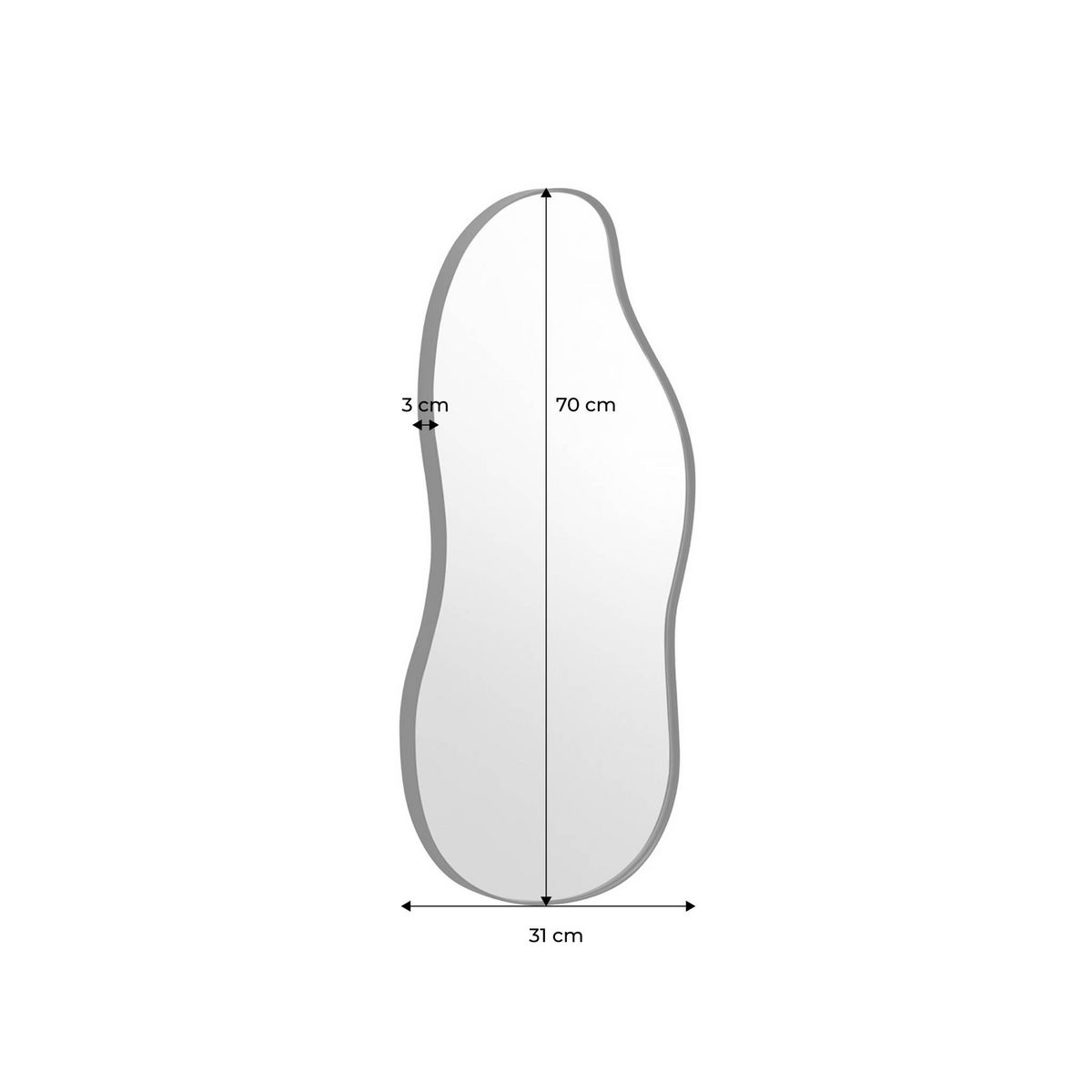 SWEEEK Miroir organique en métal noir HARLOW