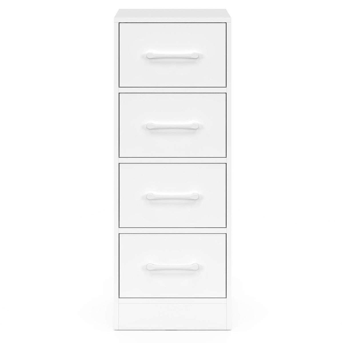 ID MARKET Meuble d'appoint 4 tiroirs UPPAH 30 cm chiffonnier, meuble de rangement bois blanc