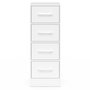 Voir la diapositive 3 : ID MARKET Meuble d'appoint 4 tiroirs UPPAH 30 cm chiffonnier, meuble de rangement bois blanc